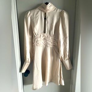 Cream silk evening dress. Great for a date night!